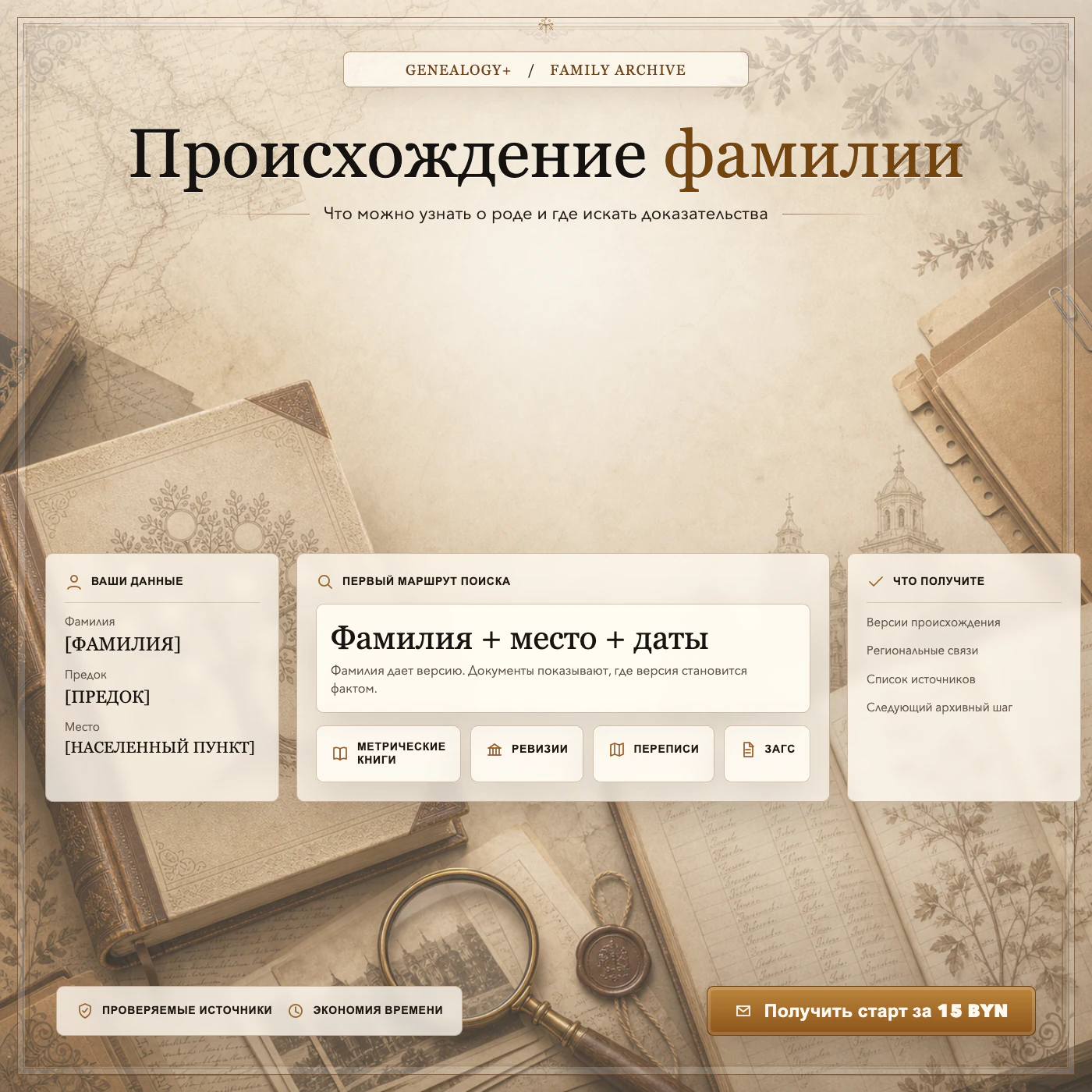 Происхождение фамилии и первый маршрут генеалогического поиска